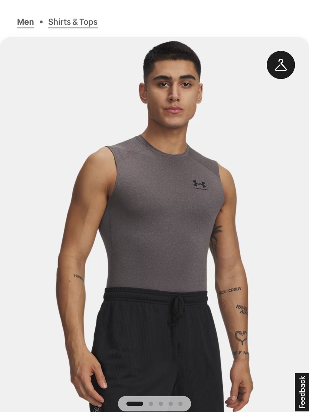 Under Armour Men's Sleeveless Compression Top - Charcoal